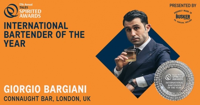International Bartender of the Year 受賞のGiorgio Bargiani氏 /「Connaught Bar （コンノートバー）」は The World’s 50 Best Barの常連（画像：https://www.facebook.com/TalesoftheCocktail）