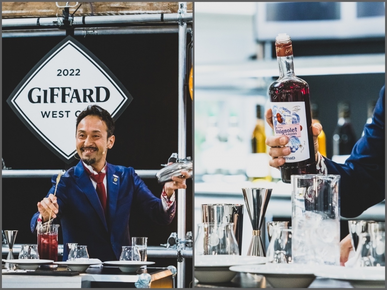 前回大会の「ワールド ファイナル」における竹田さんのプレゼンテーション。柚子やワサビといった和素材と「ジファール」のリキュールを融合、日本人ならではの繊細な感性で高評価を獲得した。