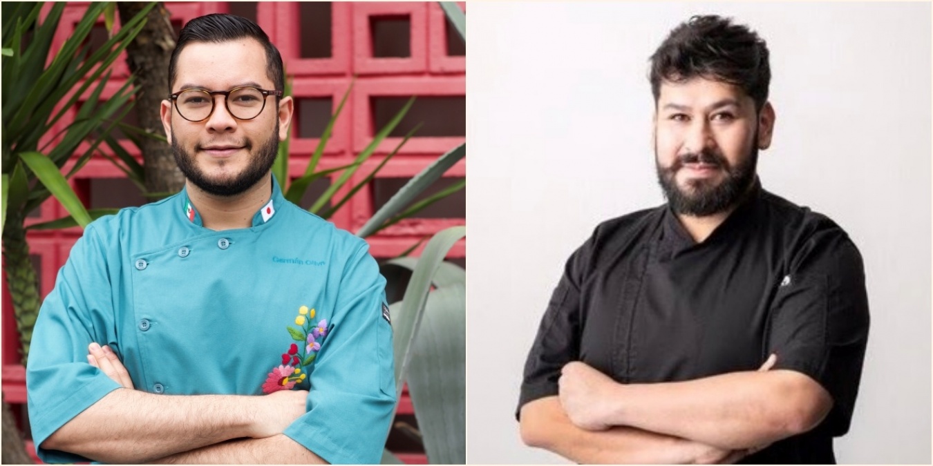 左/在日メキシコ大使館公邸料理人ヘルマン・オリーバ氏。右/ビクトル・バスケス氏(CIELITO LINDO BAR AND GRILLコーポレートシェフ)。