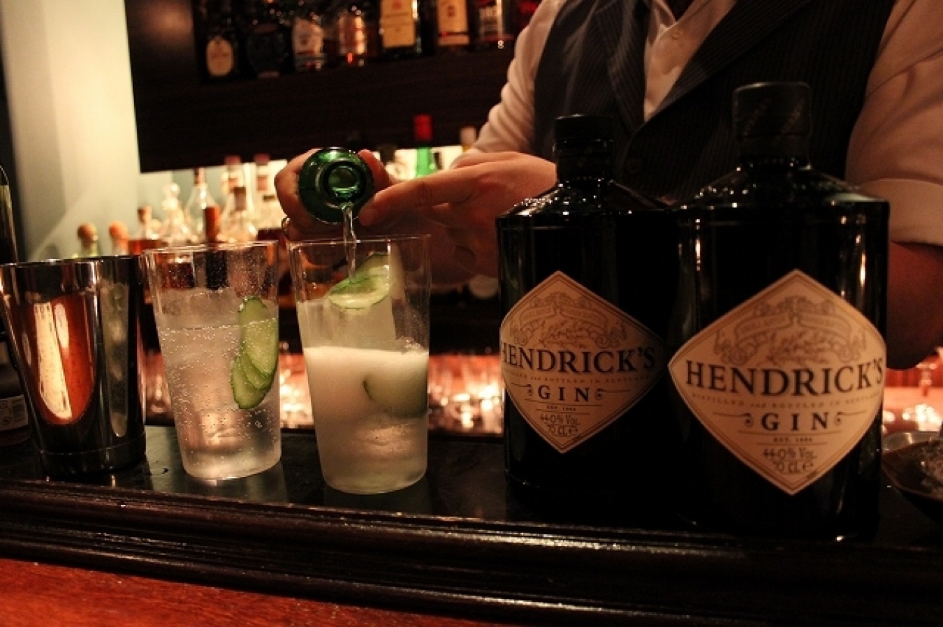 「ヘンドリックス ジン＆トニック」。最近は「ジン＆ソーダ」のほうが人気らしい。
