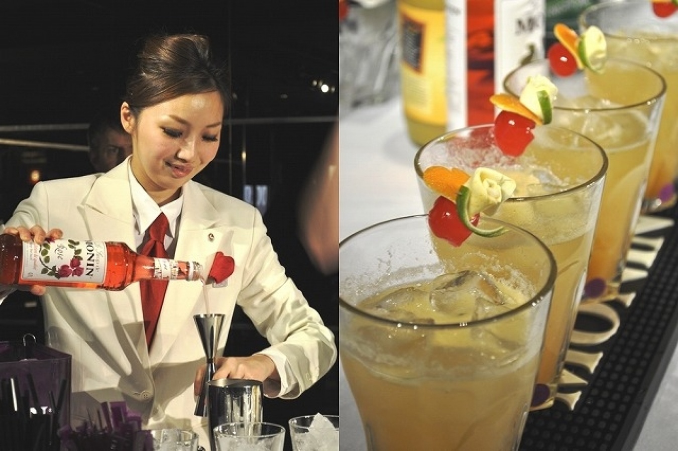 「モナン フルーツミックス ピーチ」をベースにした、本郷みゆきさん作「RENCONTER（ランコントリー）」。フランス語で「出会い」の意味。