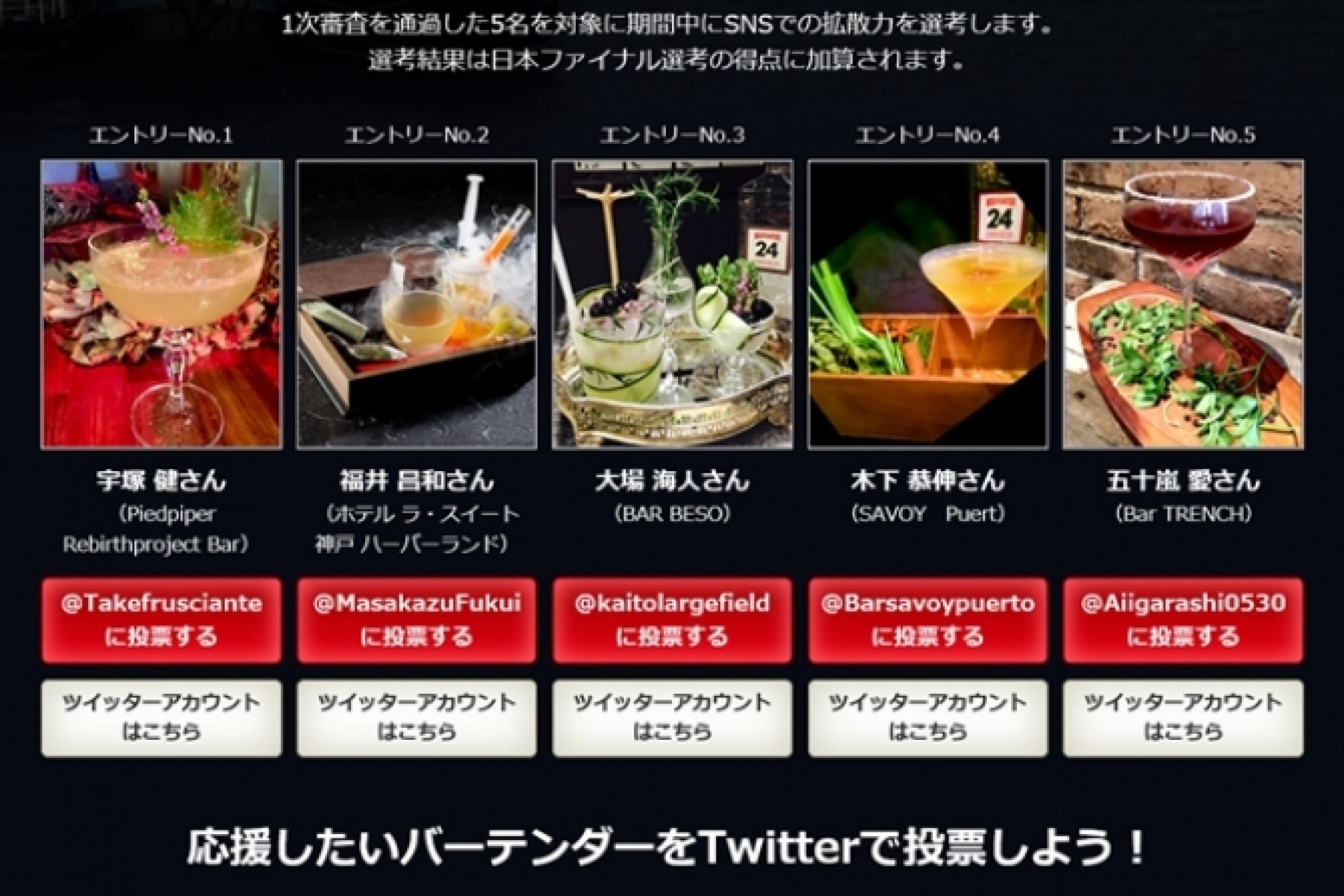 「BEEFEATER MIXLDN」2次審査
SNS投票期間は7月24日（水）まで！
