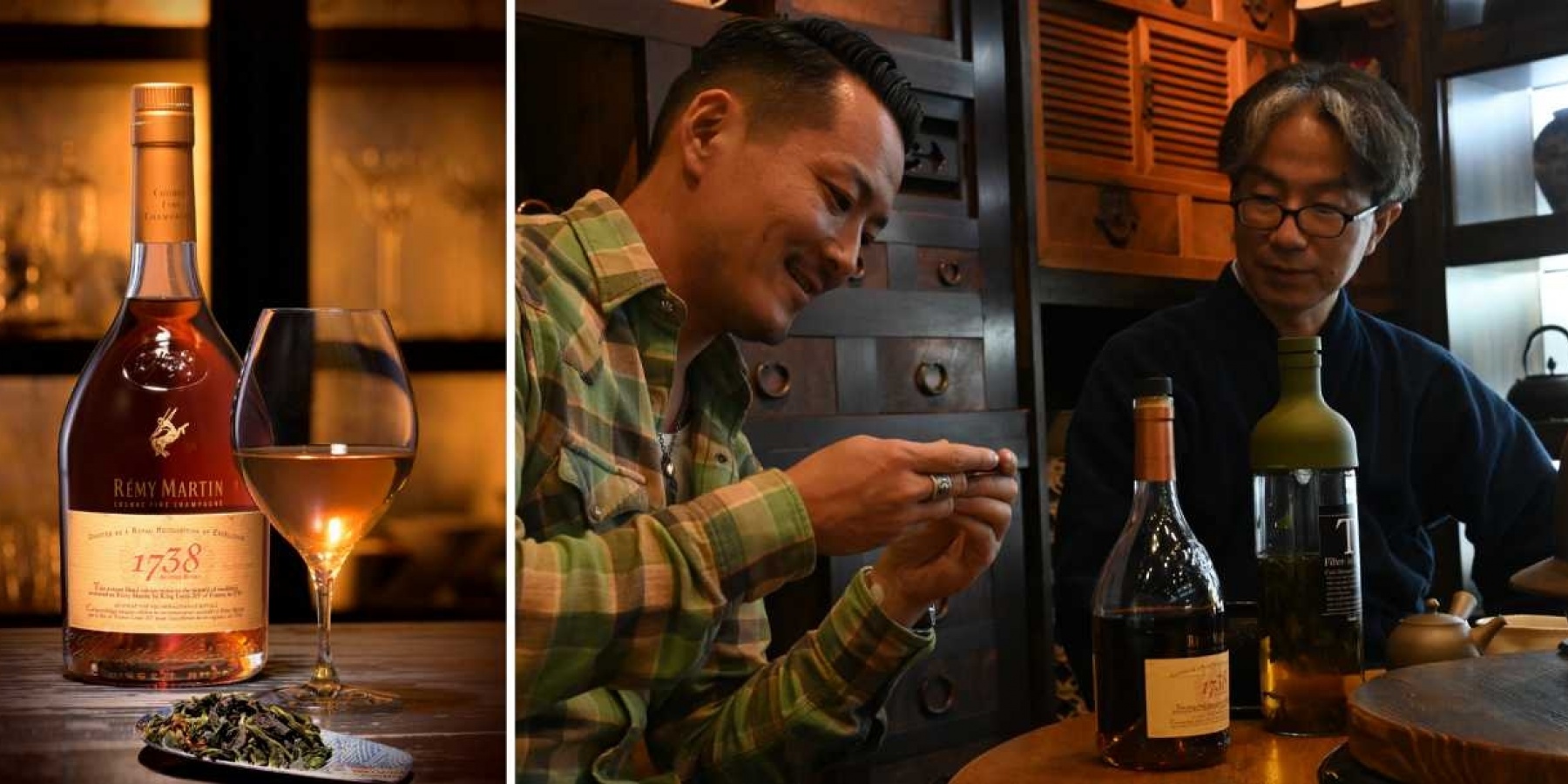 「レミーマルタン1738」×「放香堂」×バーテンダー後閑信吾氏　
トリプルコラボで誕生した『茶割ロワイヤル』！ 
