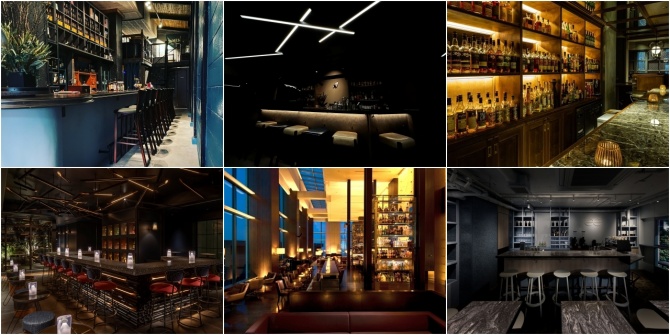 （上段左から）BAR CHASE（清澄白河）/ THE HISAKA（高田馬場）/ BAR OLD PAL（渋谷）/ （下段左から）THE LIVELY BAR 東京麻布十番（麻布十番）/ Bar ＆ Lounge TwentyEight（汐留）/ æ [zero-waste café ＆ bar]（渋谷）