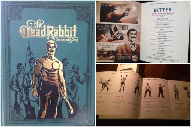 「Dead Rabbit」のメニューブック。